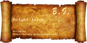Bolyki Ixion névjegykártya